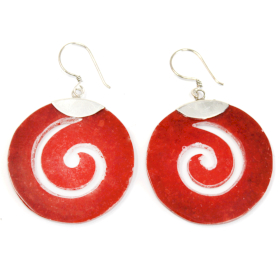 Coral Style 925 Silver Earring - Scroll Design