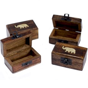 10x Small pill boxes - mango wood