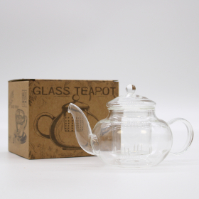 Glass Infuser Teapot - Round Pearl - 400ml - Gift Boxed