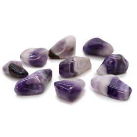 24x  Tumble Stone - Amethyst Banded L (A grade)