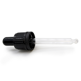 50x Black T/E Glass Pipette for 5ml Dropper Bottle 18mm