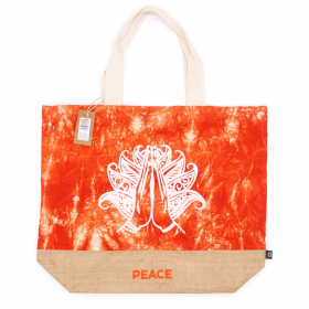 4x All Natural Bag - Orange Stonewash - Namaste Hand - Peace
