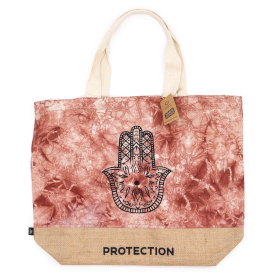 4x All Natural Bag - Terracotta Stonewash - Hamsa - Protection