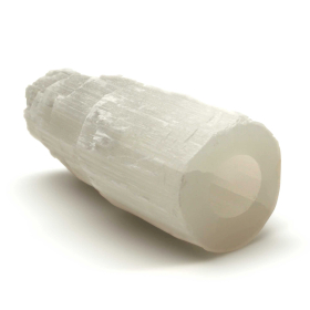 Natural Selenite Tower Lamp - 25 cm - Cable Cut-Out Missing
