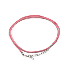 100x Packs Faux Suede Pendant Cords -  2.5mm x 55cm - Pink A064