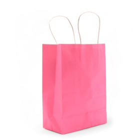 12x Cord Handle Paper Bag (16x22x8cm) - Blush pink (130g)