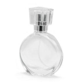 6x 50ml Oval Bottle, Silver Spray and Crystal Cap