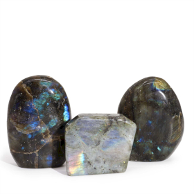 3x Madagascar Labradorite Tomb Stones (approx 40-60mm)