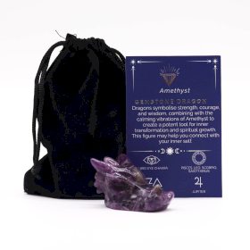 Gemstone Small Dragon Head- Amethyst 45x30x28mm