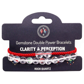 3x Gemstone Double Power Bracelets - Rock Quartz