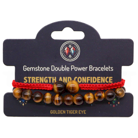 3x Gemstone Double Power Bracelets - Tiger Eye