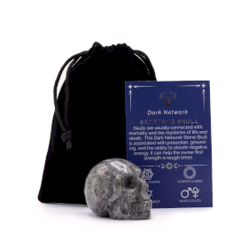 Gemstone Lrg Skull - Dark Network Stone- 50x40x30mm