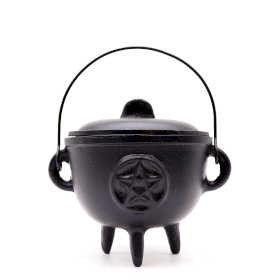 Extra Lrg Cast Iron Cauldron with Pentagram 15x15cm