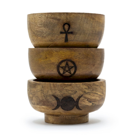 3x Small Ritual Bowl Incense Holder 11x5,5cm - (Assorted - Pentagon)