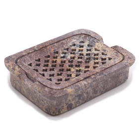 Soapstone Soap Dish & Drainer 11x8cm - Classic Square