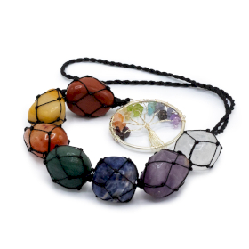 Hanging Chakra Stone Pendant - Tree of Life