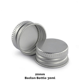 50x Cap for Amber Boston Bottle (for 30ml & 60ml) - Aluminum 20mm