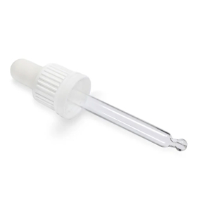 50x White T/E Glass Pipette for 100ml Dropper Bottle 18mm