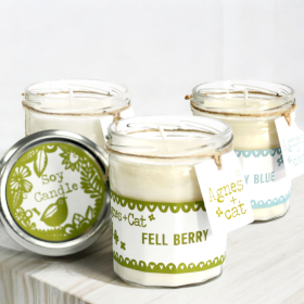 45 Jam Jar Soy Wax Candles with Free Stand