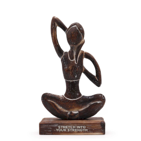 Wooden Yoga Lady - Antique - Cow Face Pose