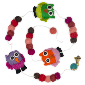 Felt Wall Hanging  - Owls (random colours)