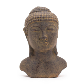 Tranquility Buddha Head - Grey