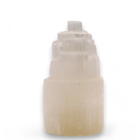 Natural Selenite Tower Lamp - 15 cm (UK)