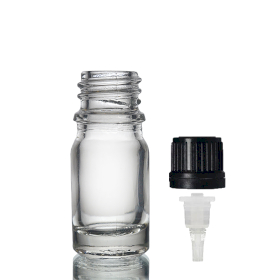 255x 5ml Clear Glass Dropper Bottle with Dropper Cap