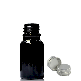 255x 5ml Black Glass Dropper Bottle with Aluminium Cap