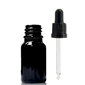 255x 5ml Black Glass Dropper Bottle  with Black T/E Pipette