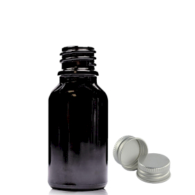 156x 15ml Black Glass Dropper Bottle with with Aluminium Cap