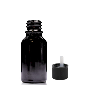 156x 15ml Black Glass Dropper Bottle with Child Resistant Dropper Cap