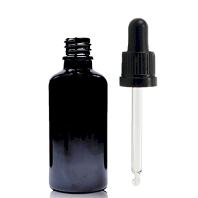 110x 30ml Black Glass Dropper Bottle  with Black T/E Pipette