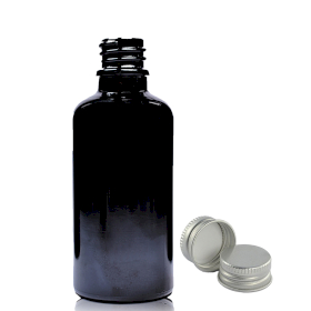 88x 50ml Black Glass Dropper Bottle  with Aluminium Cap