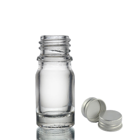 255x 5ml Clear Glass Dropper Bottle with Aluminium Cap