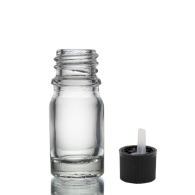 255x 5ml Clear Glass Dropper Bottle with Child Resistant Dropper Cap