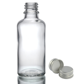 70x 100ml Clear Glass Dropper Bottle with Aluminium Cap