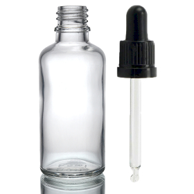 70x 100ml Clear Glass Dropper Bottle