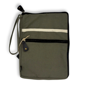 Canvas Large Laptop Pouch - Olive - 30x40cm