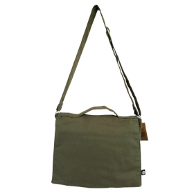 Cotton Canvas Laptop Messenger Bag - Olive