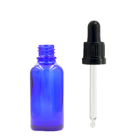 255x 5ml Blue Glass Dropper Bottle  with Black T/E Pipette