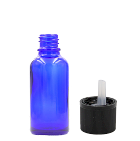 156x 15ml Blue Glass Dropper Bottle with Child Resistant Dropper Cap