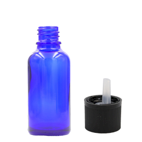 110x 30ml Blue Glass Dropper Bottle with Child Resistant Dropper Cap