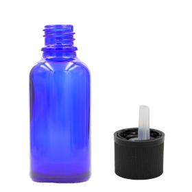 88x 50ml Blue Glass Dropper Bottle  with Child Resistant Dropper Cap