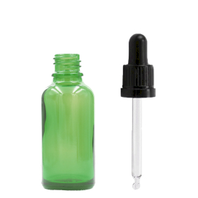 192x 10ml Green Glass Dropper Bottle with Black T/E Pipette