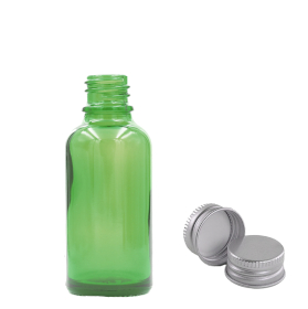 156x 15ml Green Glass Dropper Bottle with Aluminium Cap