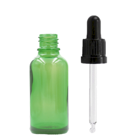 156x 15ml Green Glass Dropper Bottle  with Black T/E Pipette