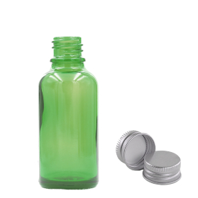 110x 30ml Green Glass Dropper Bottle with Aluminium Cap