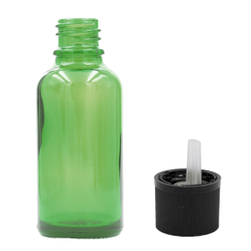 70x 100ml Green Glass Dropper Bottle with Child Resistant Dropper Cap