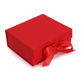 3x Flat Pack Gift Box - Medium Square (20x18.2x8cm) - Red